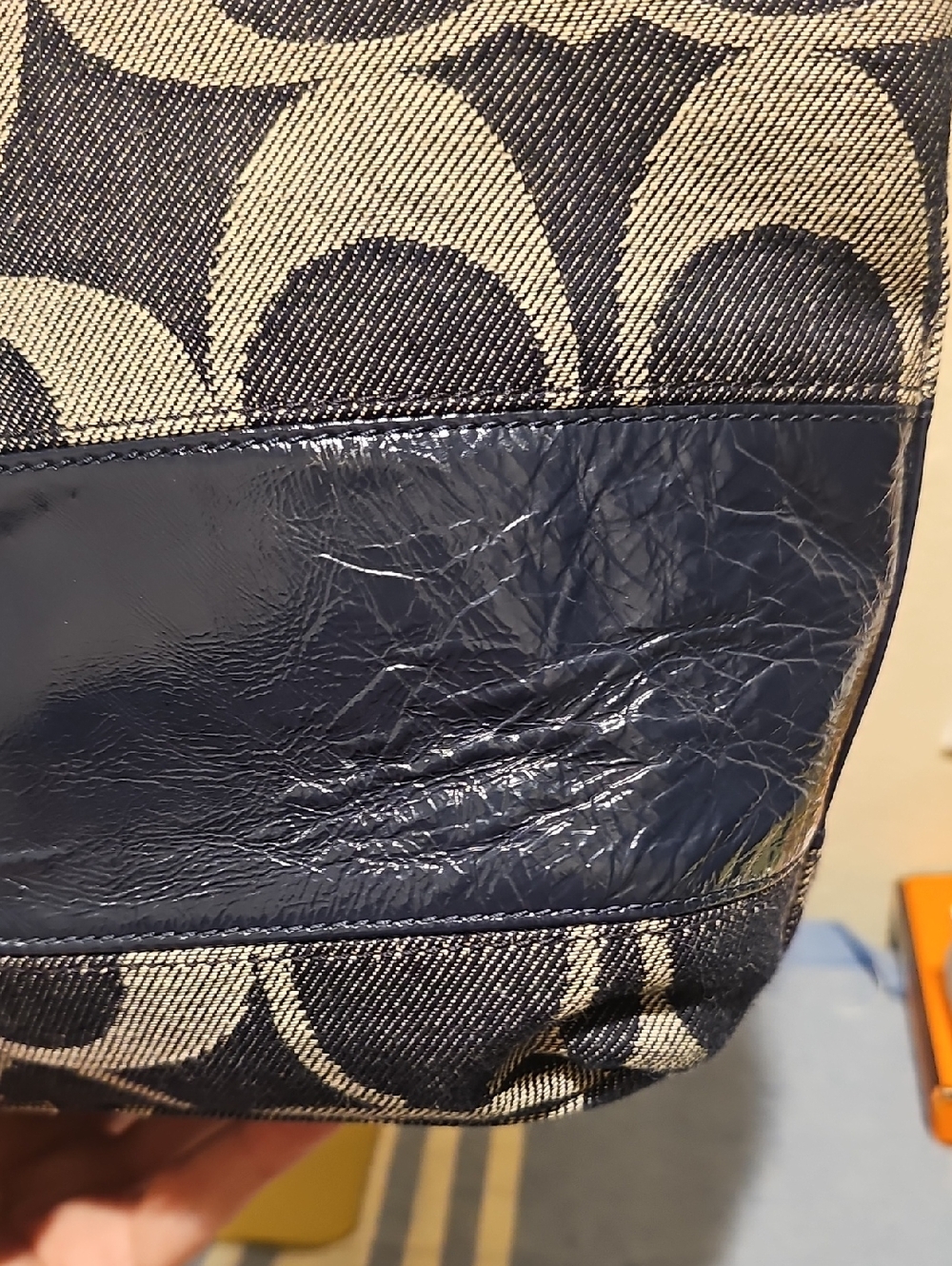 Coach Vintage Denim Tote bag with Leather trim - Picture 3 of 3